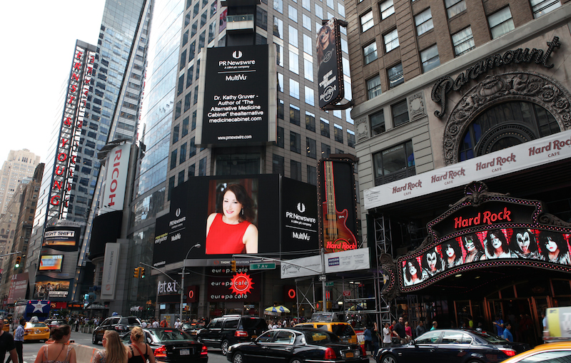 Dr. Gruver featuredin Times Square